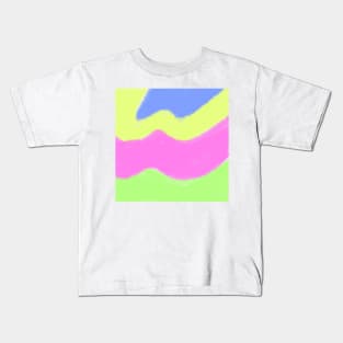 Green yellow pink watercolor art design Kids T-Shirt